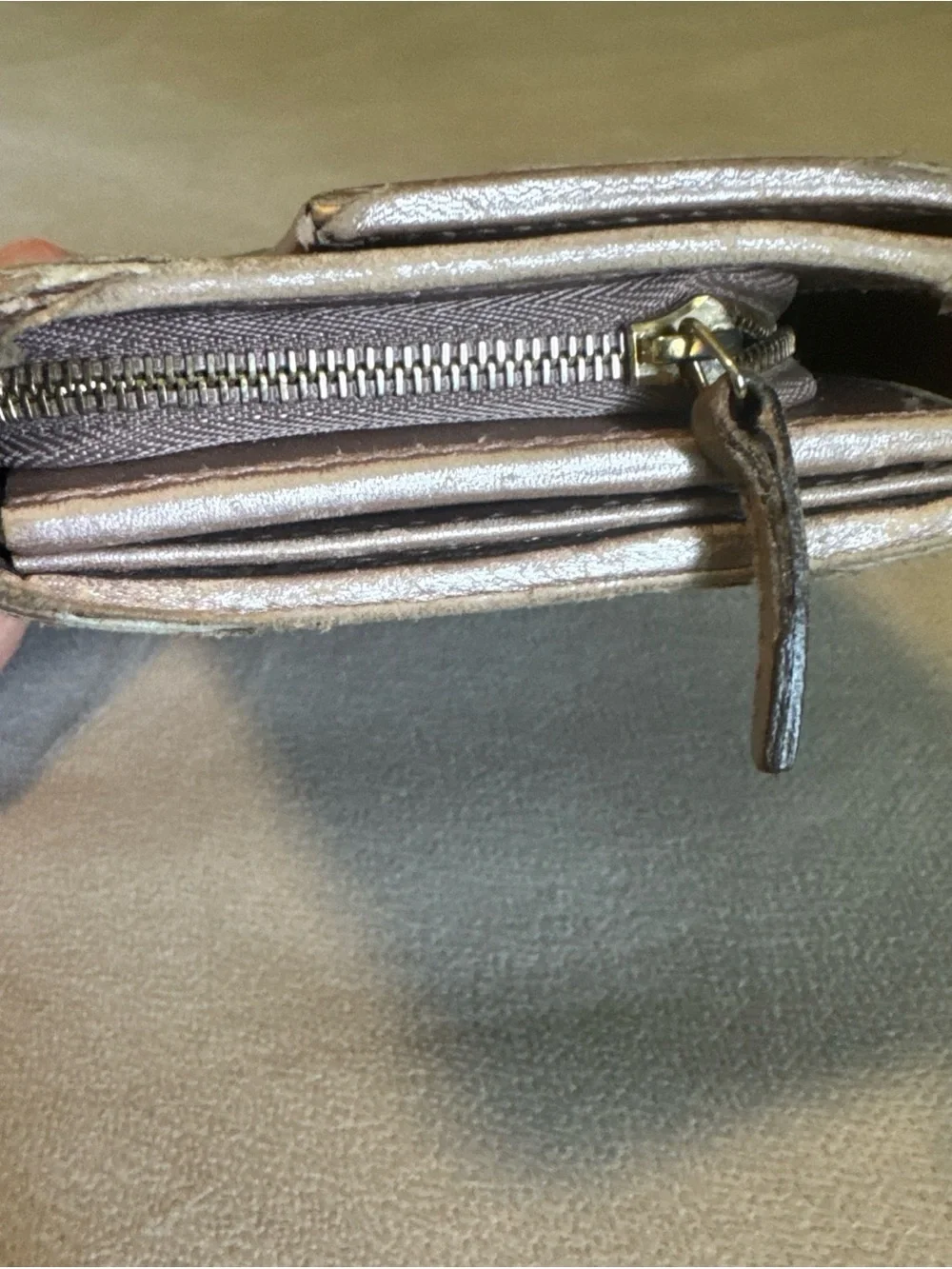 Gucci Guccissima Metallic Pink GG Continental Wallet Gold Logo Leather - Picture 9 of 16